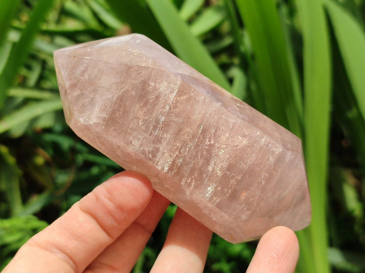 Polished Double Terminated Rose Quartz Crystals x 6 From Madagascar