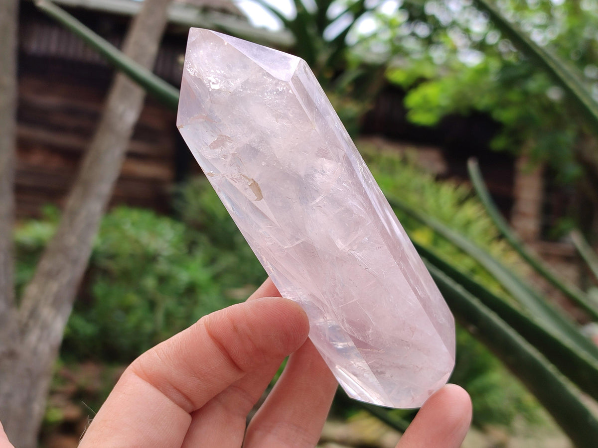 Polished Double Terminated Rose Quartz Crystals x 6 From Madagascar