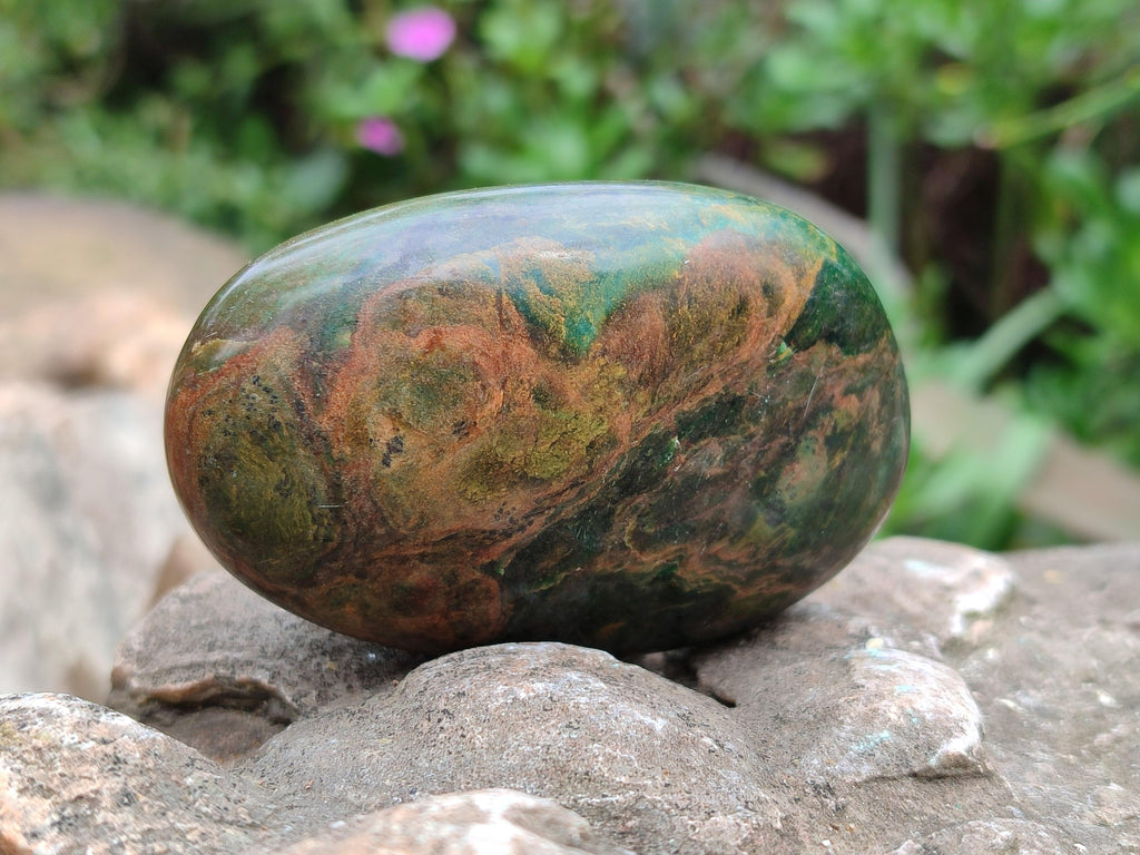 Polished Verdite Palm Stones x 12 From Zimbabwe