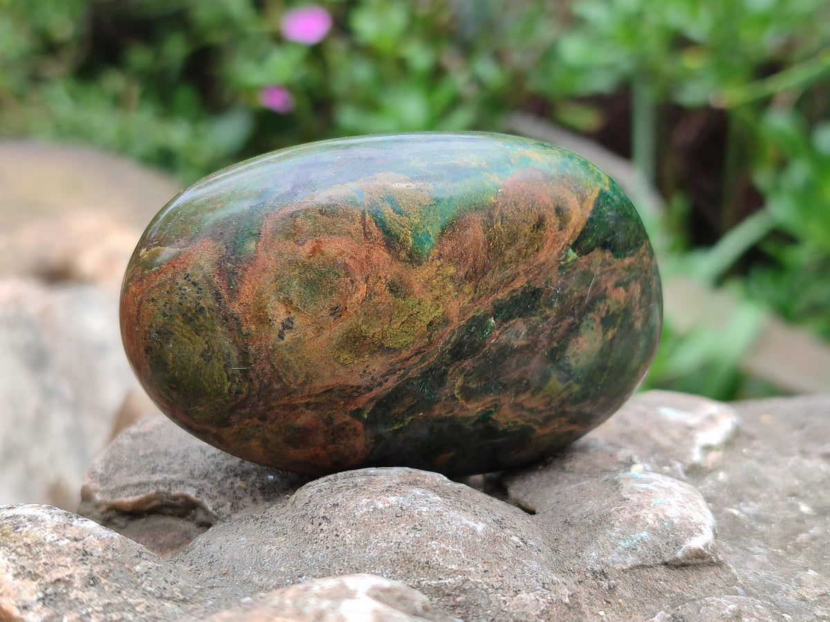Polished Verdite Palm Stones x 12 From Zimbabwe