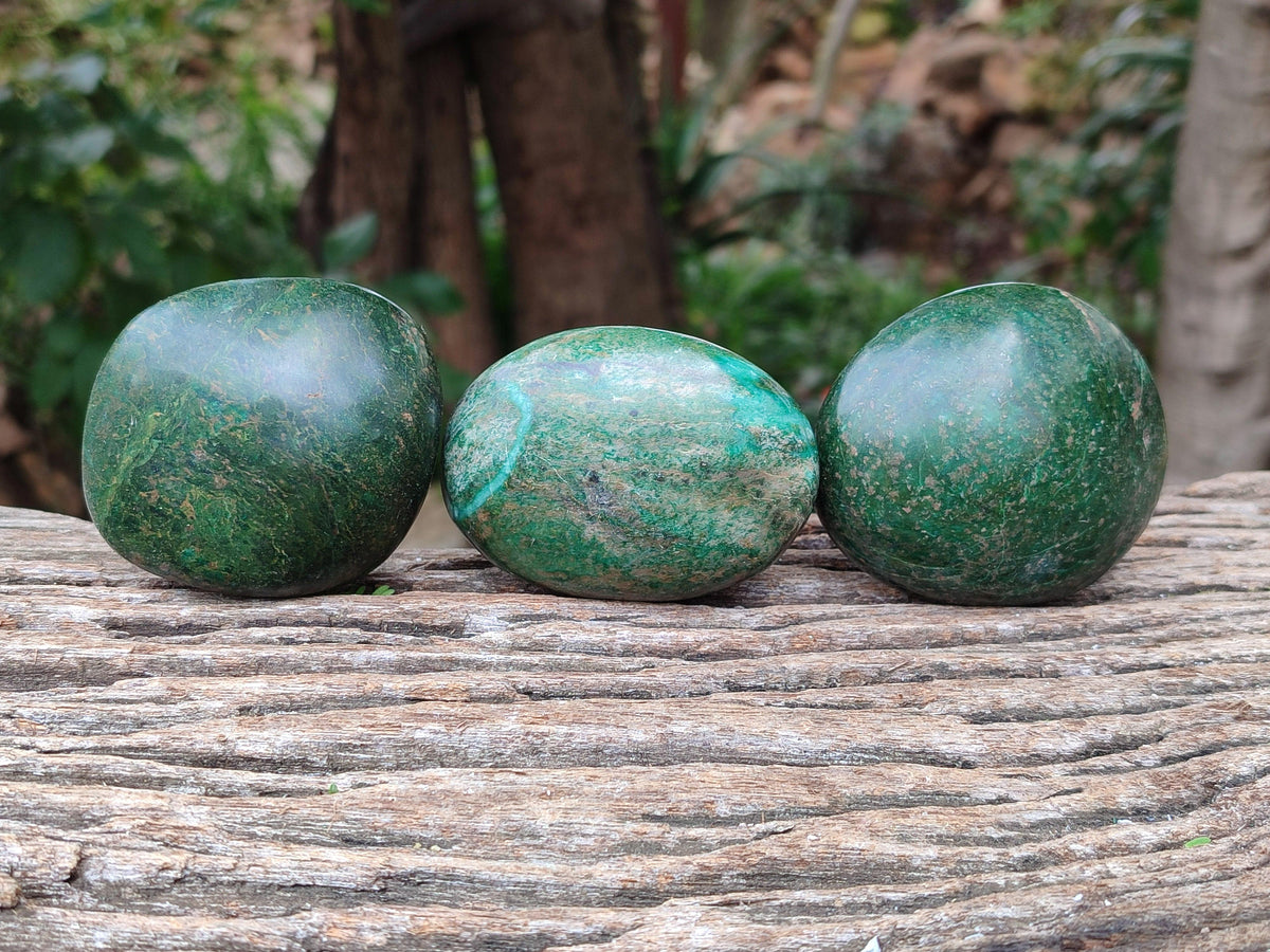 Polished Verdite Palm Stones x 12 From Zimbabwe