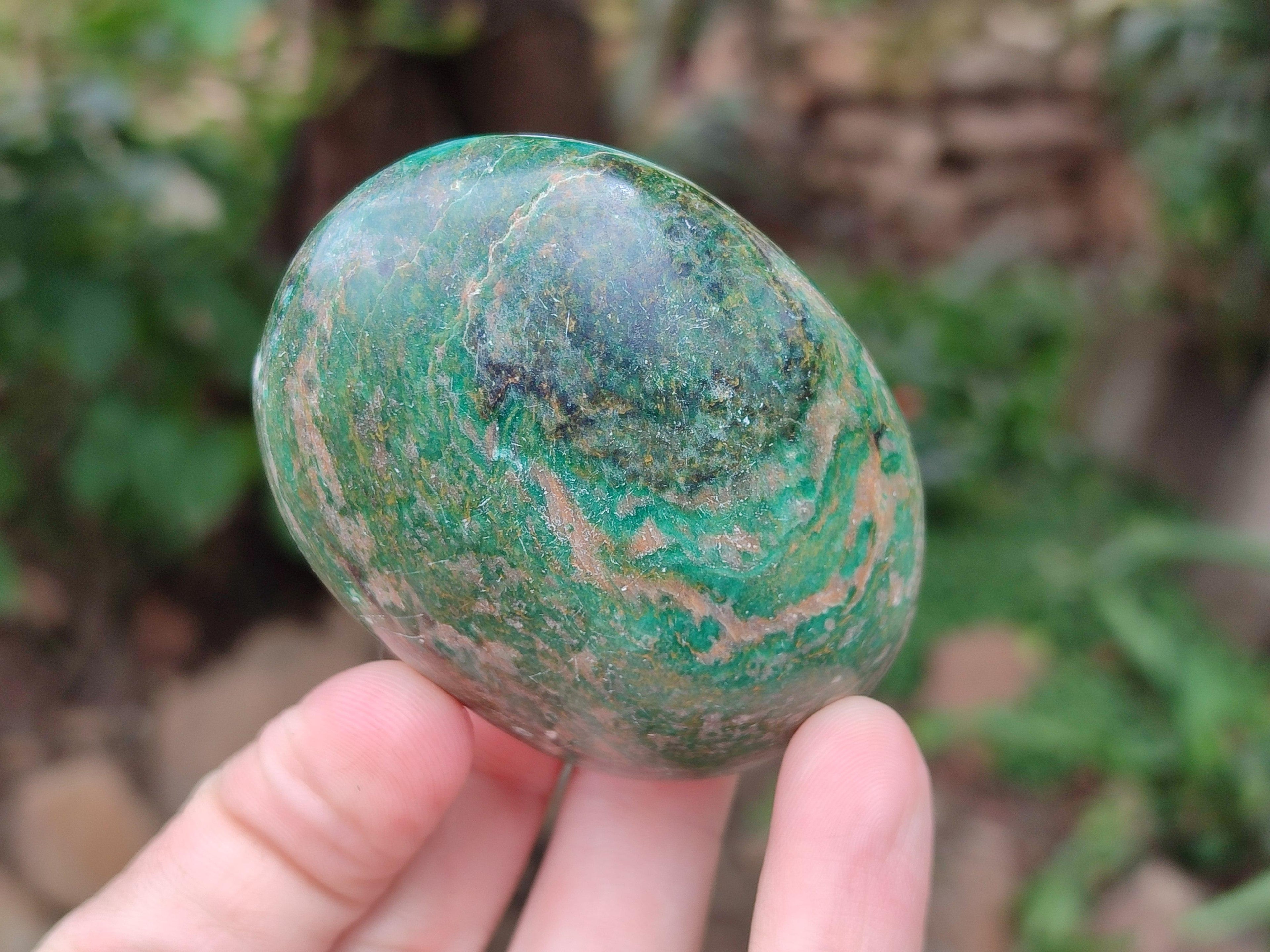 Polished Verdite Palm Stones x 12 From Zimbabwe