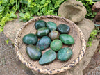 Polished Verdite Palm Stones x 12 From Zimbabwe