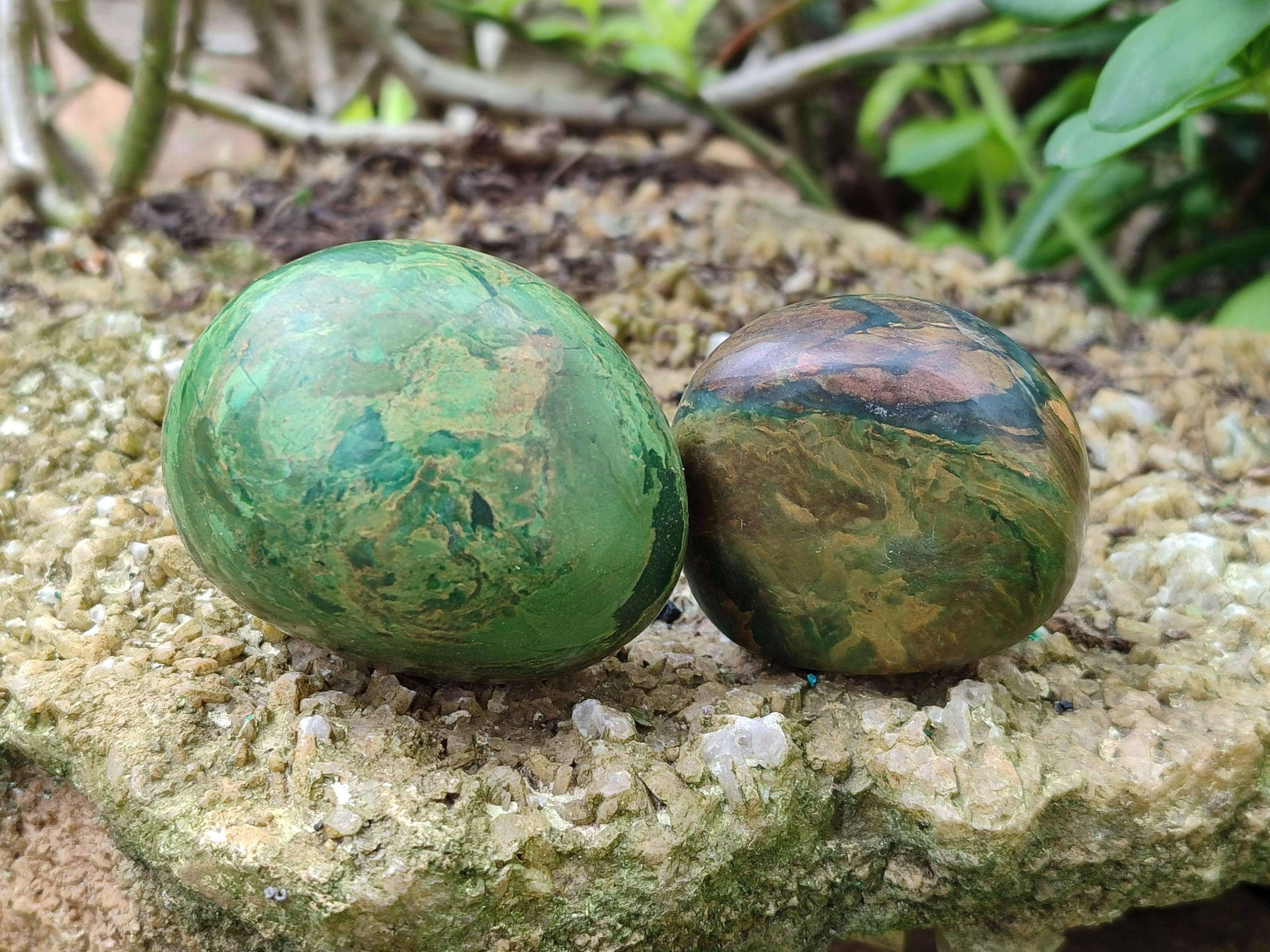 Polished Verdite Palm Stones x 12 From Zimbabwe