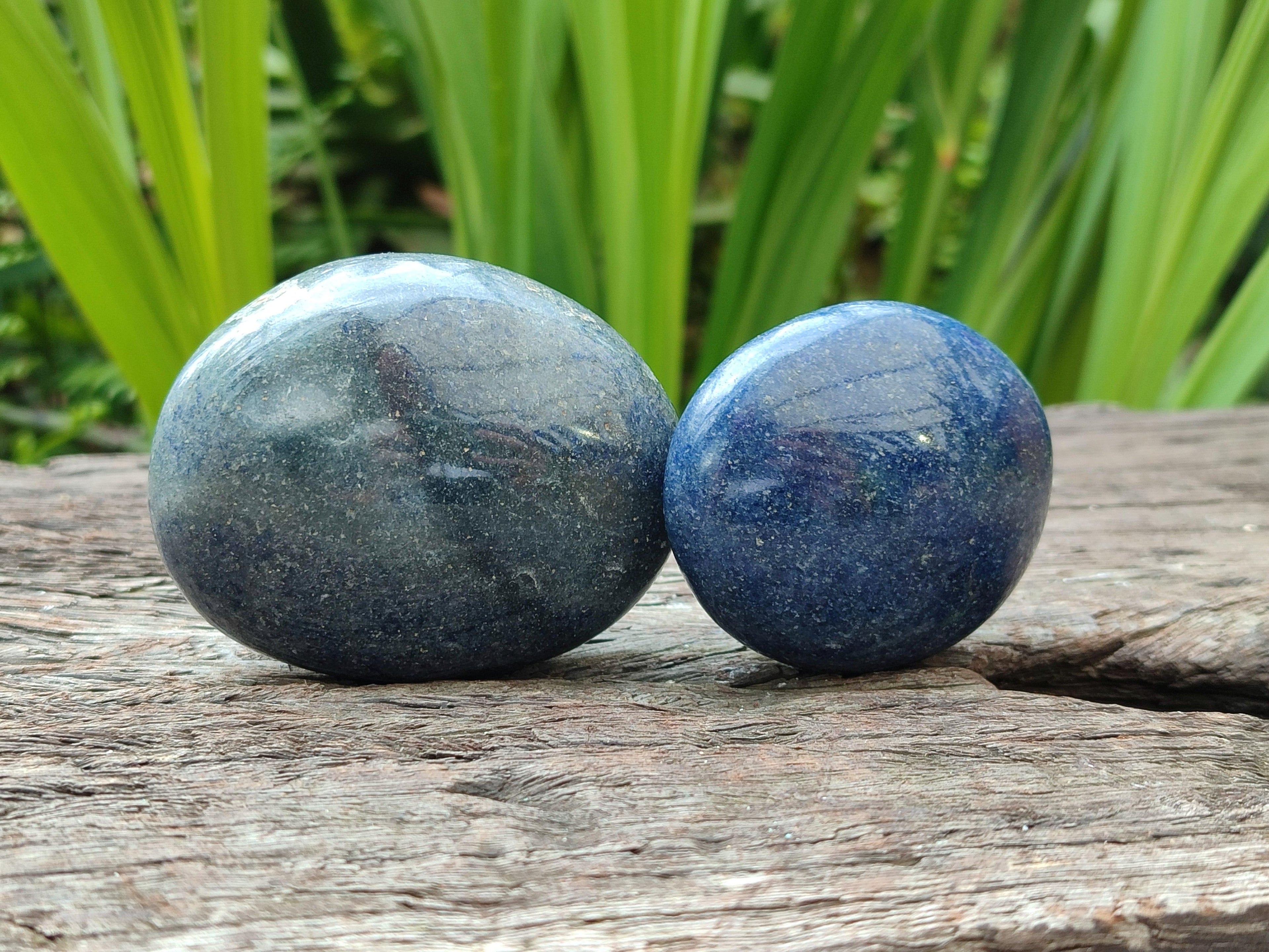 Polished Lazulite Galets x 12 From Madagascar