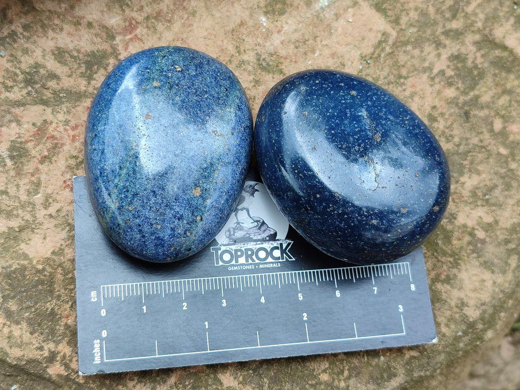 Polished Lazulite Galets x 12 From Madagascar