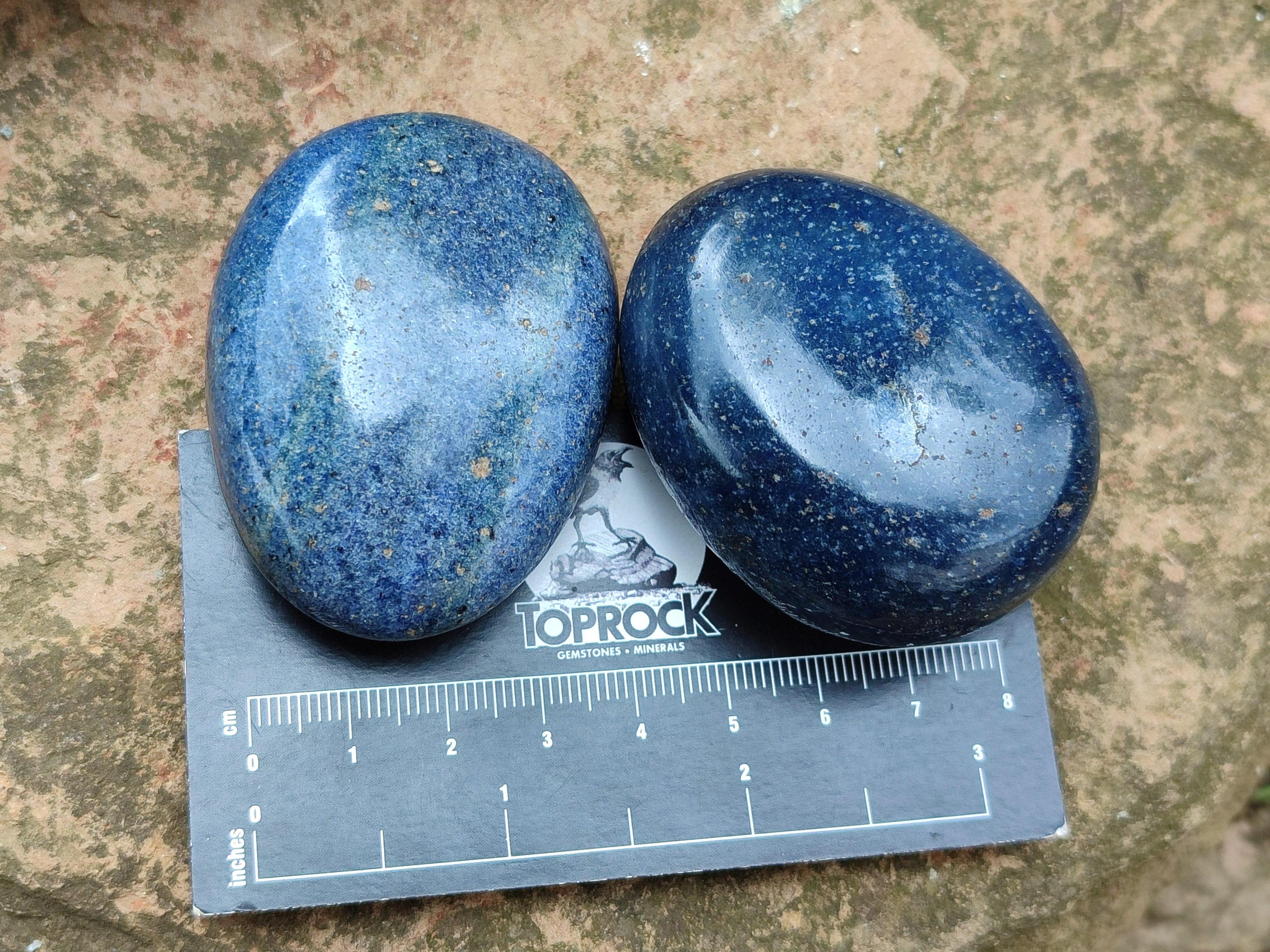 Polished Lazulite Galets x 12 From Madagascar