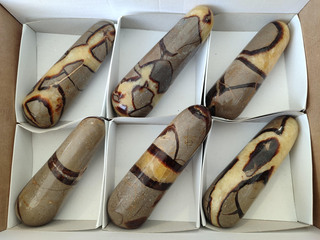Polished Septerye Massage Wands x 6 From Mahajanga, Madagascar