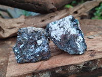 Natural Bright Silver Lead Galena Cobbed Specimens x 12 From Kaokoveld, Namibia