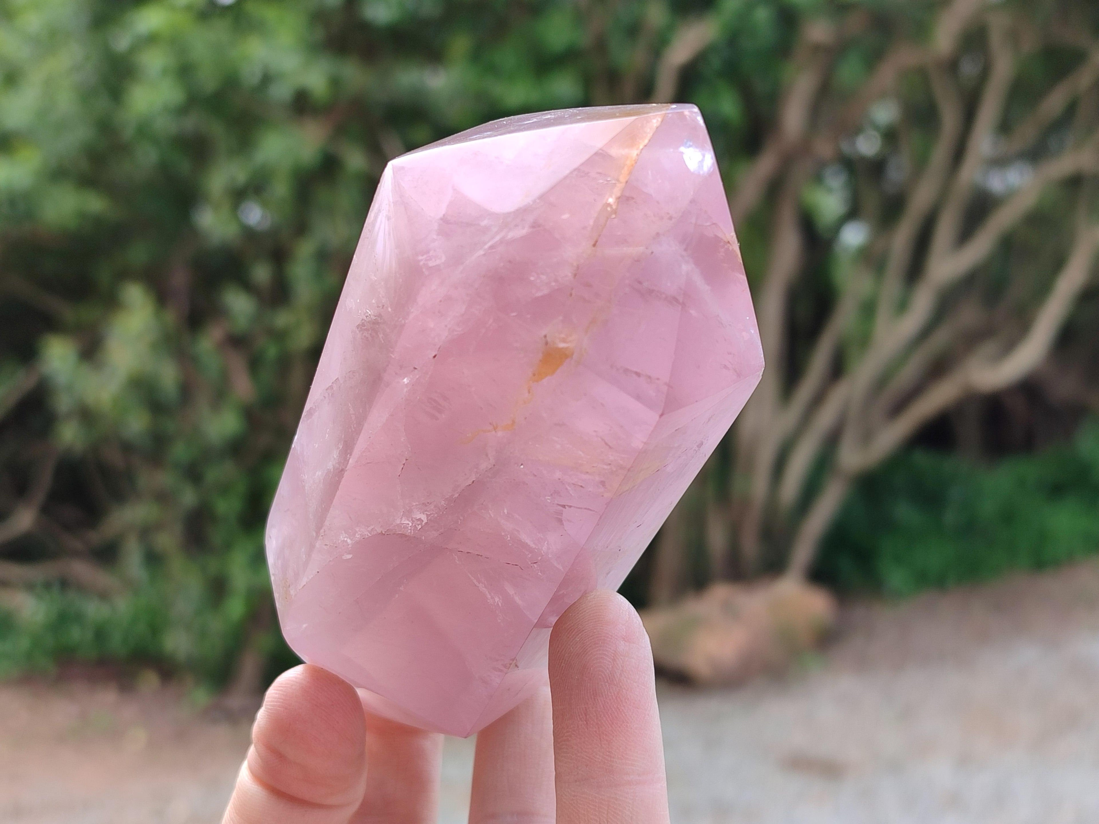 Polished Double Terminated Rose Quartz Crystals x 4 From Madagascar - Toprock Gemstones and Minerals 