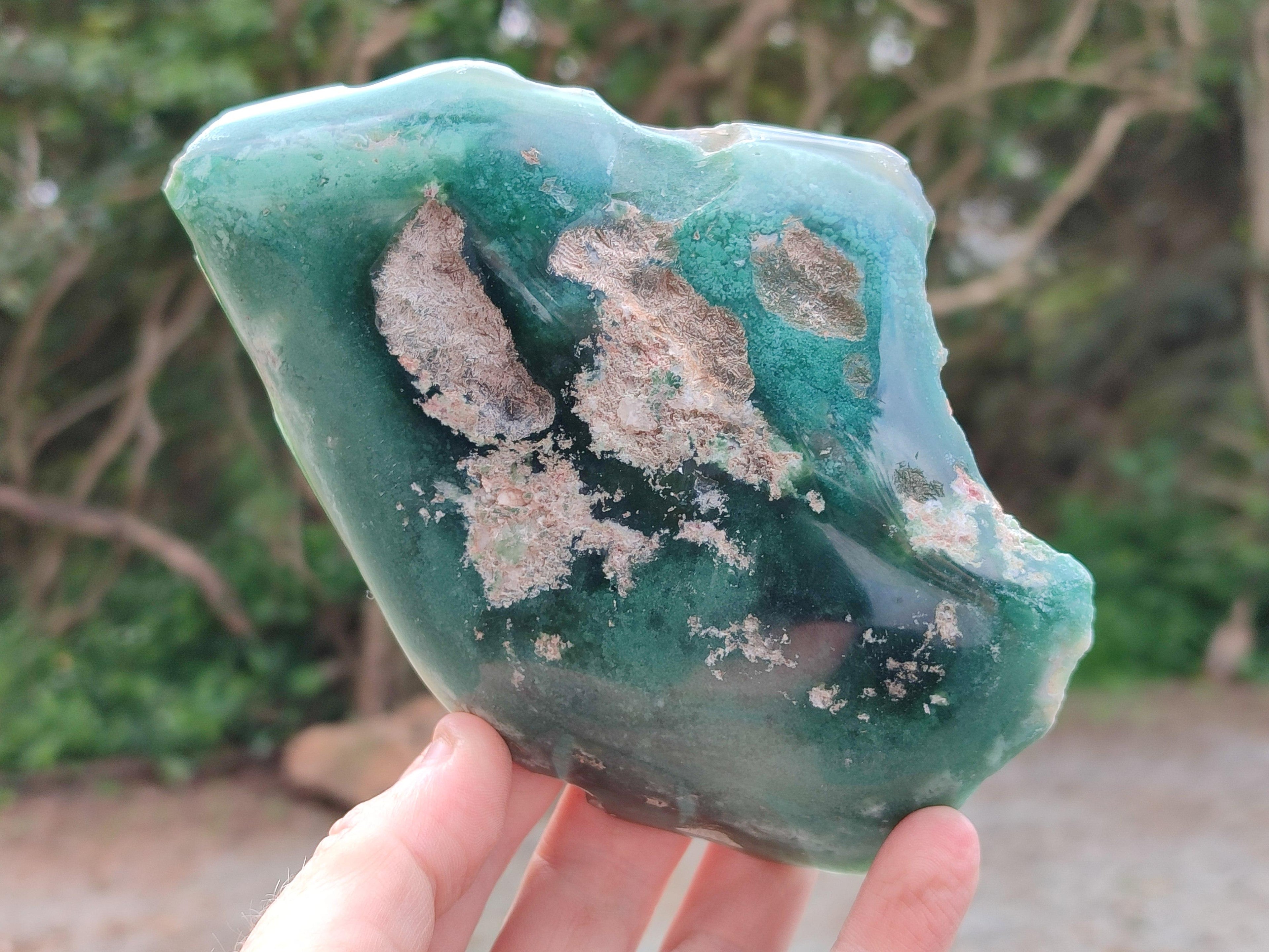 Polished On One Side Mtorolite Plates x 4 From Mutorashanga, Zimbabwe