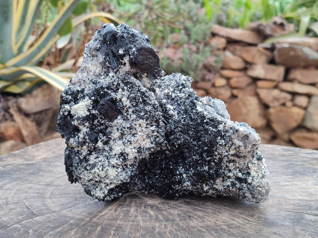 Natural Schorl Black Tourmaline With Hyalite And Mica x 1 From Erongo, Namibia