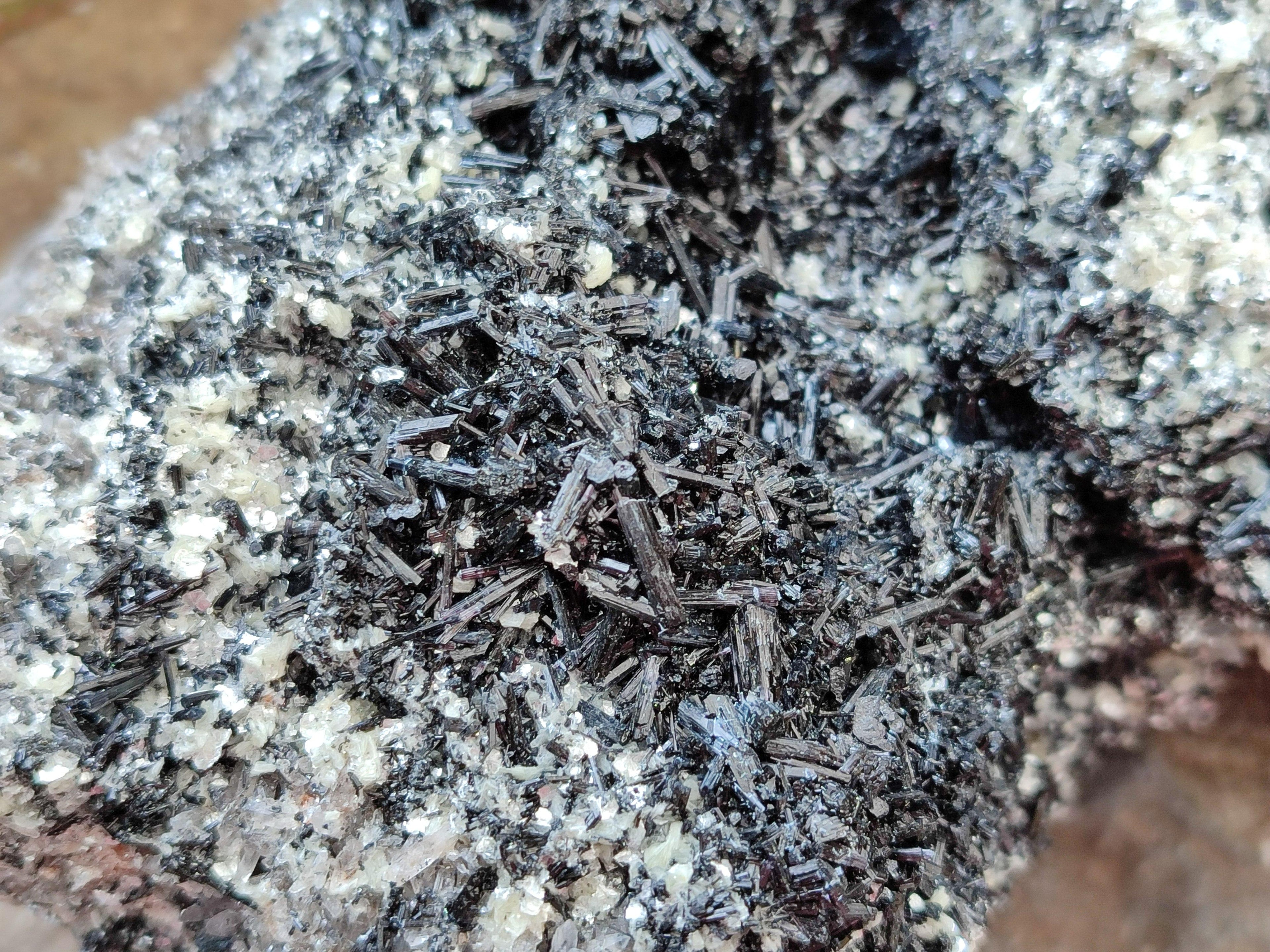 Natural Schorl Black Tourmaline With Hyalite And Mica x 1 From Erongo, Namibia