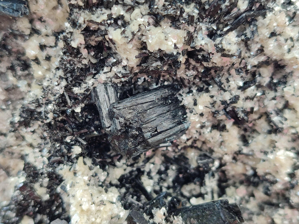 Natural Schorl Black Tourmaline With Hyalite And Mica x 1 From Erongo, Namibia