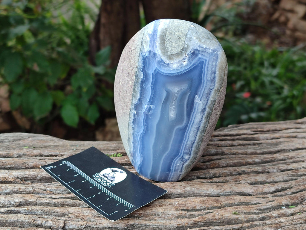 Polished Blue Lace Agate Standing Free Form x 1 From Nsanje, Malawi