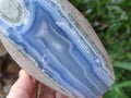 Polished Blue Lace Agate Standing Free Form x 1 From Nsanje, Malawi