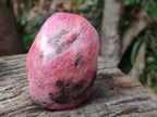 Polished On One Side Rhodonite Nodules x 4 From Ambindavato, Madagascar