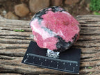 Polished On One Side Rhodonite Nodules x 4 From Ambindavato, Madagascar