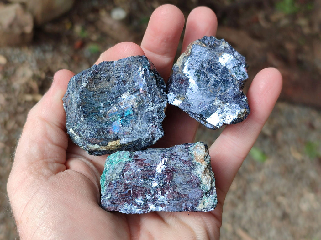 Natural Bright Silver Lead Galena Cobbed Specimens x 12 From Kaokoveld, Namibia