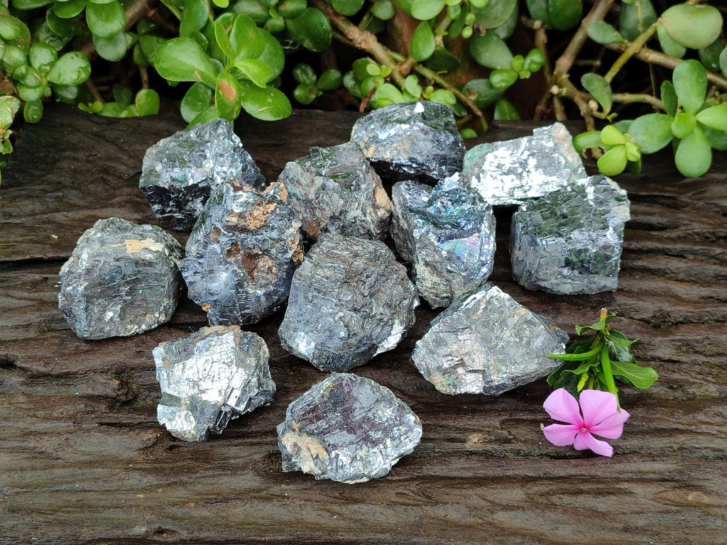 Natural Bright Silver Lead Galena Cobbed Specimens x 12 From Kaokoveld, Namibia