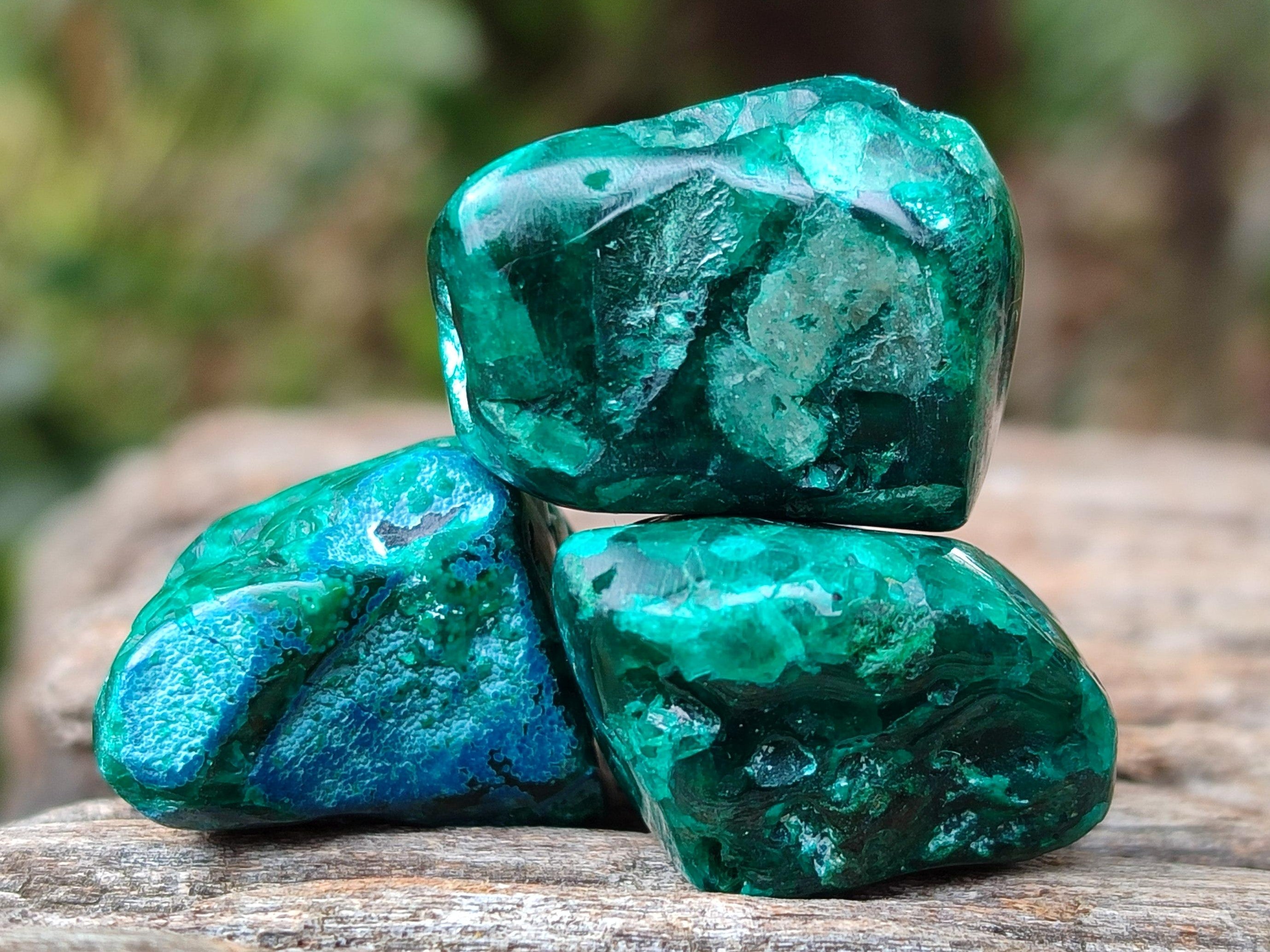 Polished Dioptase Free Forms x 20 From Likasi, Congo