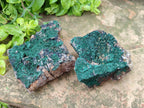 Natural Crystalline Malachite Specimens x 2 From Tenke Fungurume, Congo