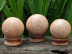 Polished Runestone Moonstone Feldspar Spheres x 4 From Madagascar
