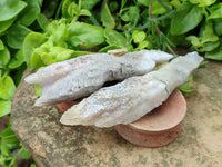 Natural Drusy Quartz Coated Calcite Pseudomorph Crystals x 6 From Alberts Mountain, Lesotho