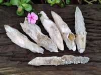 Natural Drusy Quartz Coated Calcite Pseudomorph Crystals x 6 From Alberts Mountain, Lesotho
