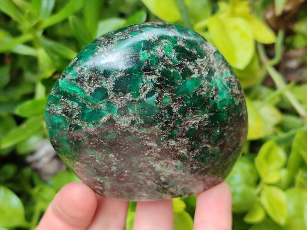 Polished Emerald Mica 'Mutokolite' Standing Free Forms x 3 From Mutoko, Zimbabwe