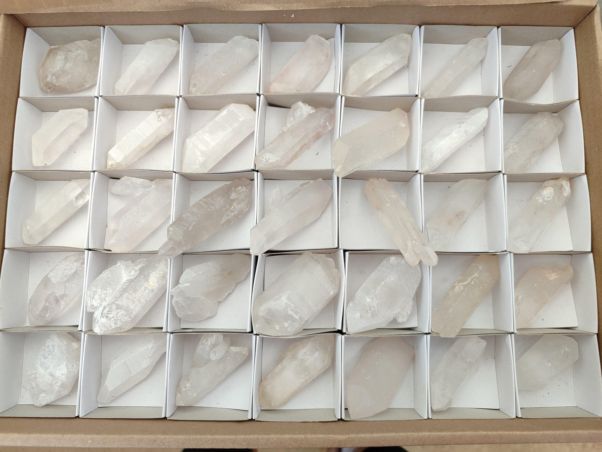 Natural Double Terminated Clear Quartz Crystals x 35 From Madagascar