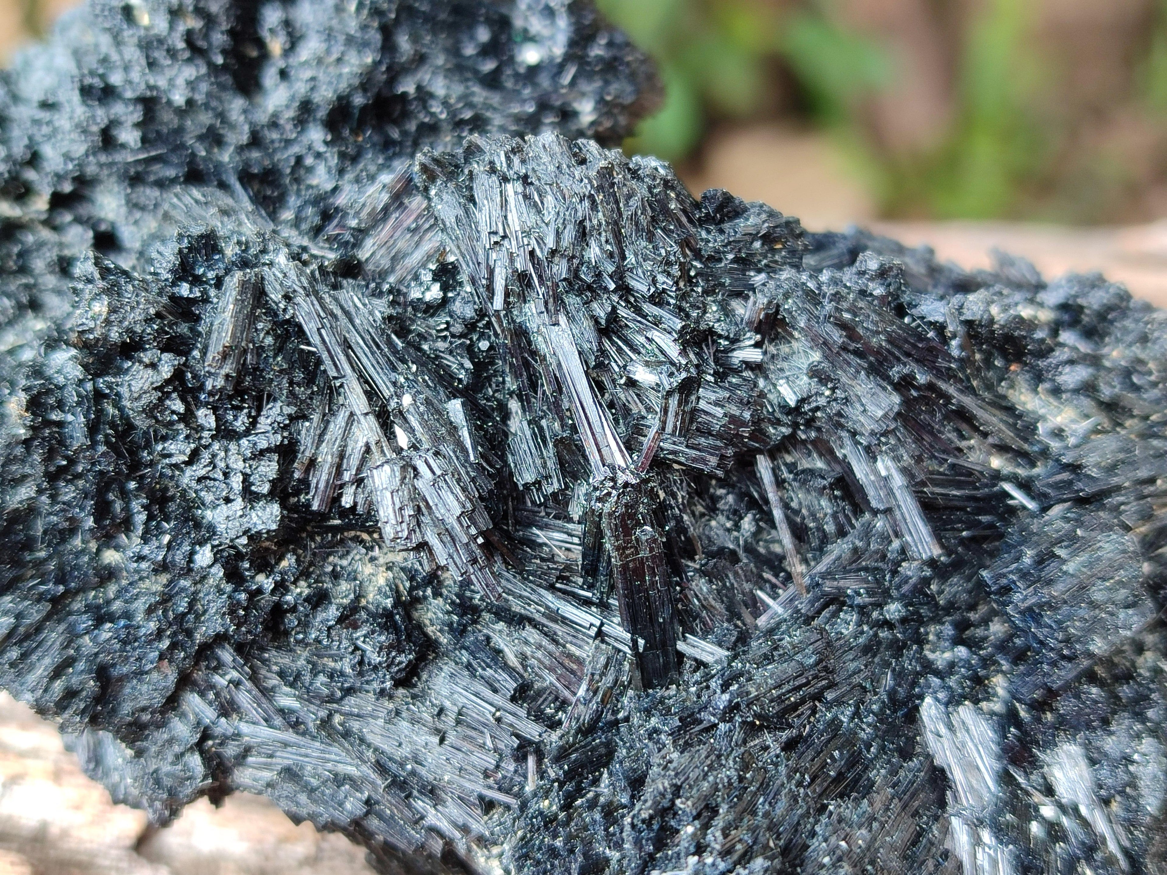 Natural Schorl Black Tourmaline with Vermiculite x 2 From Erongo, Namibia