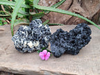 Natural Schorl Black Tourmaline with Vermiculite x 2 From Erongo, Namibia