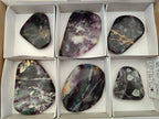 Polished Watermelon Fluorite Free Forms x 6 From Uis, Namibia