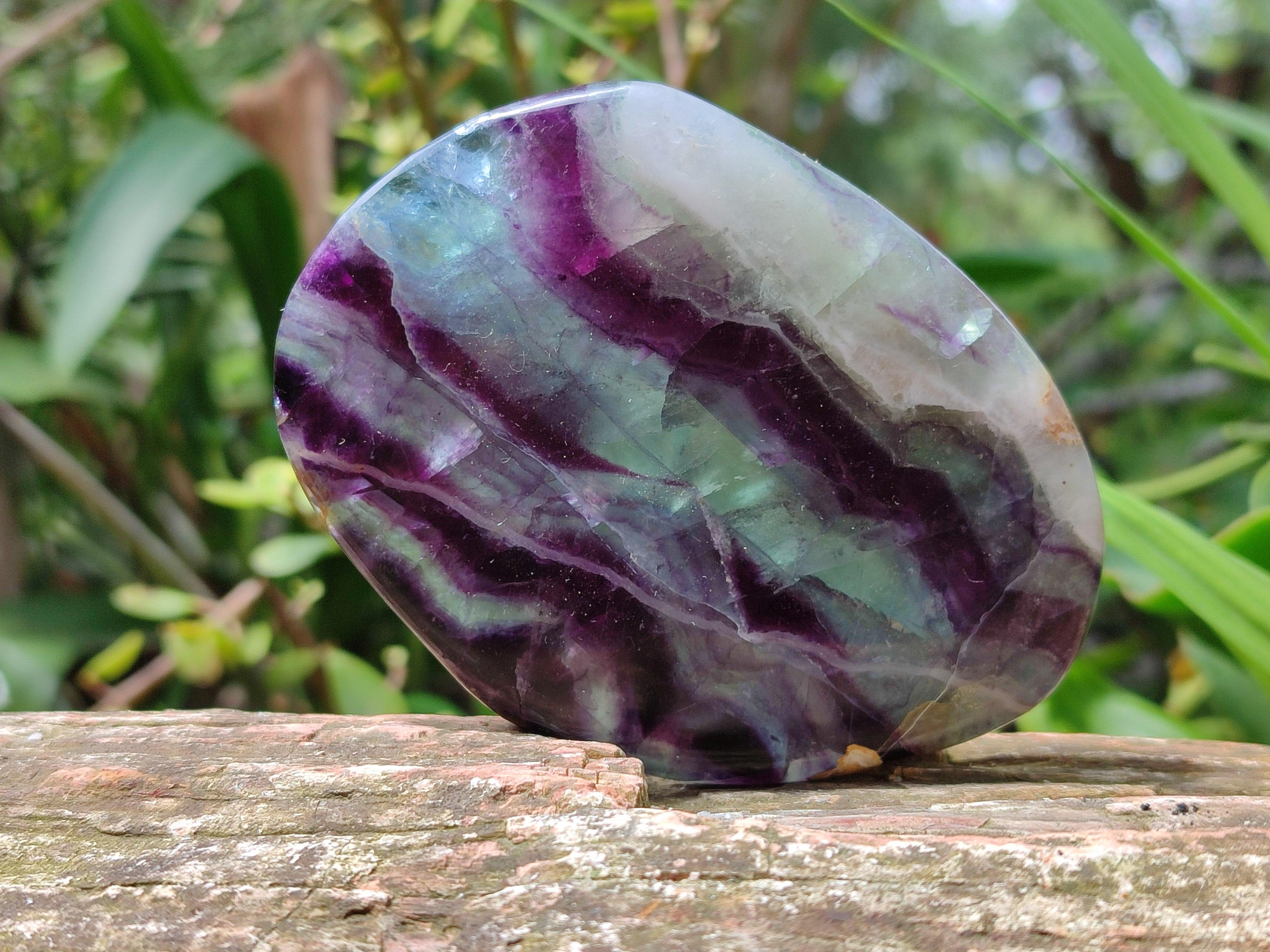Polished Watermelon Fluorite Free Forms x 6 From Uis, Namibia