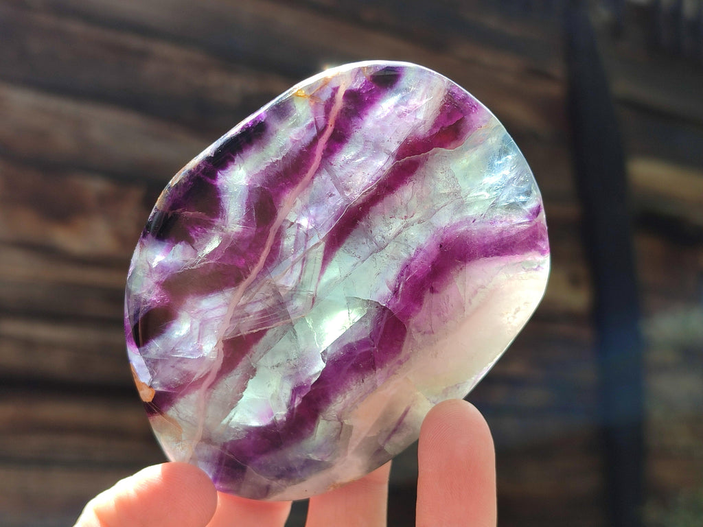 Polished Watermelon Fluorite Free Forms x 6 From Uis, Namibia