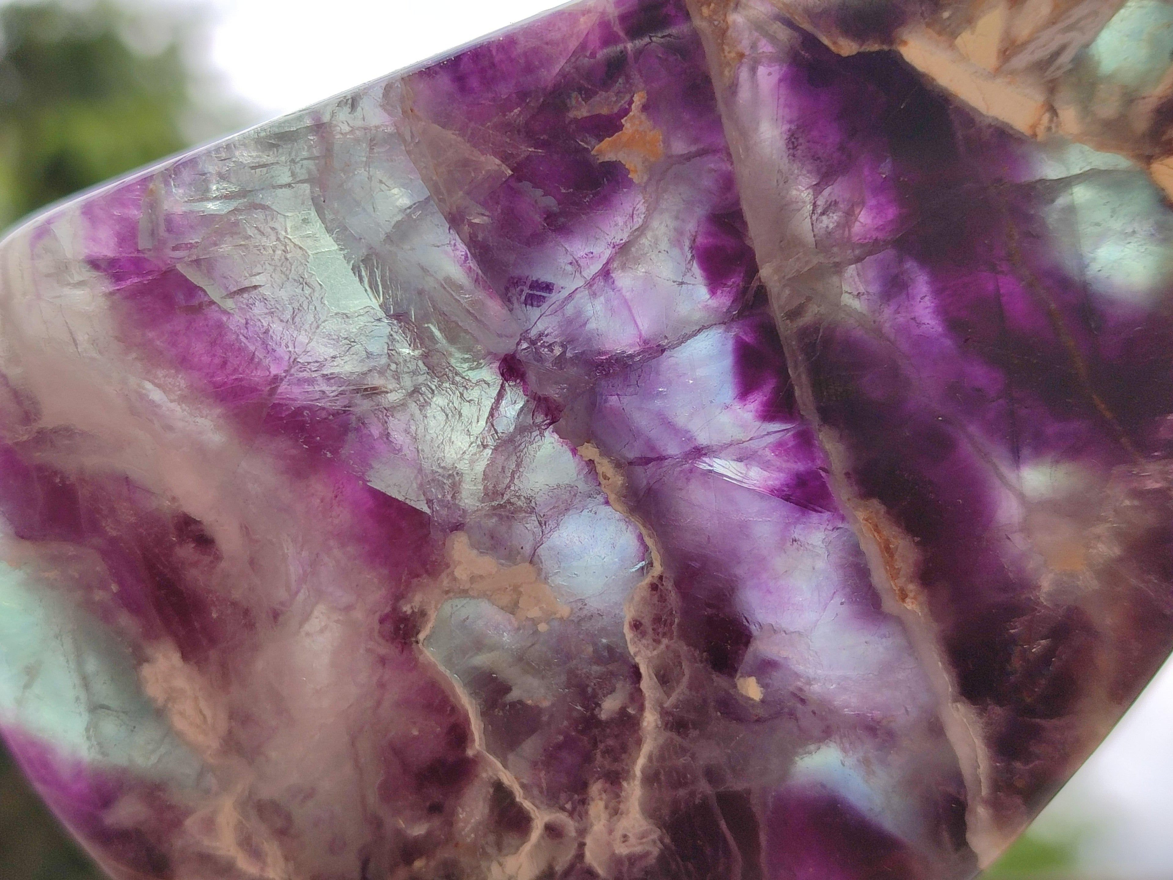 Polished Watermelon Fluorite Free Forms x 6 From Uis, Namibia