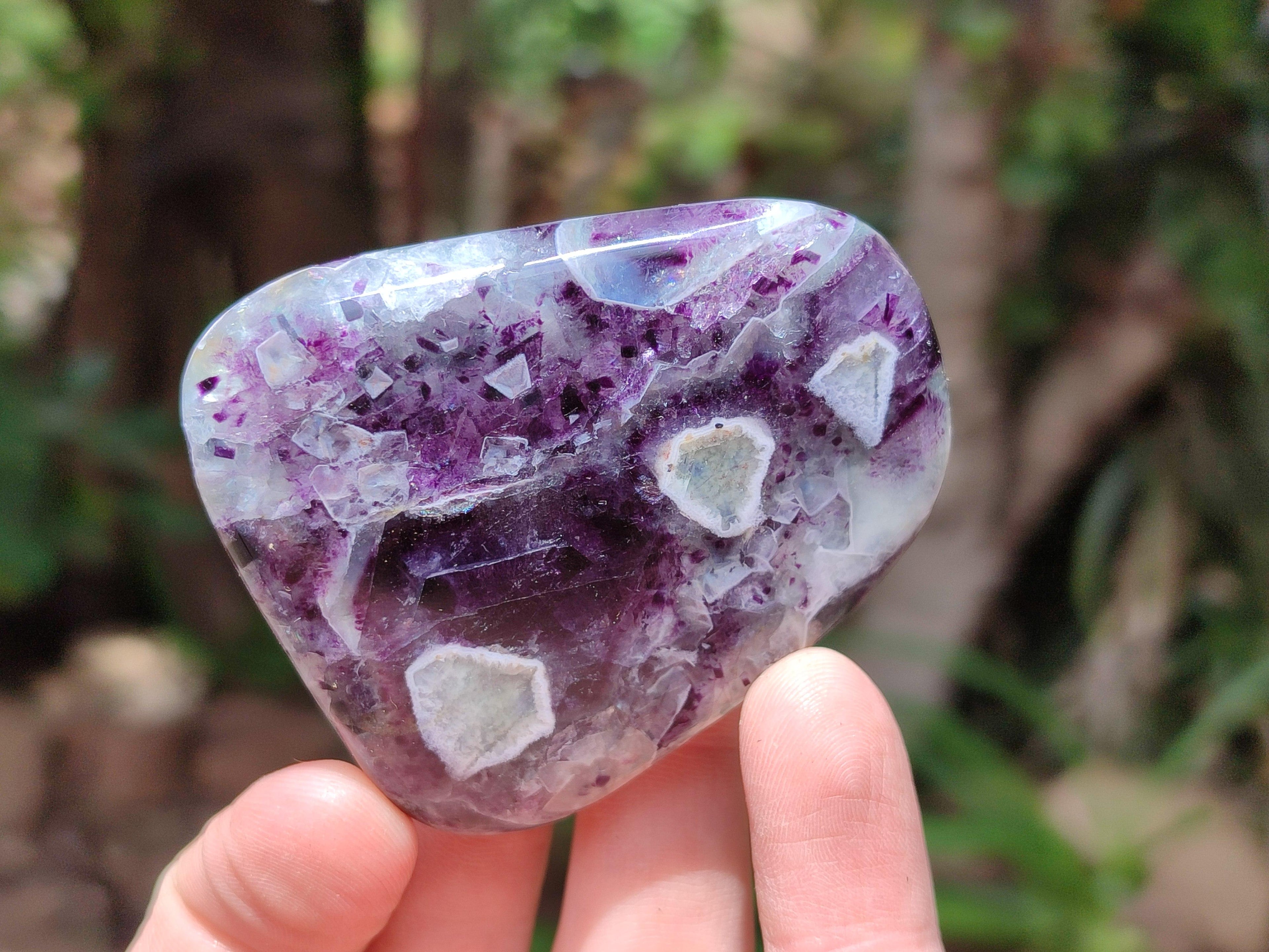 Polished Watermelon Fluorite Free Forms x 6 From Uis, Namibia