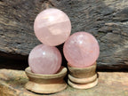 Polished Small Star Rose Quartz Spheres x 12 From Madagascar
