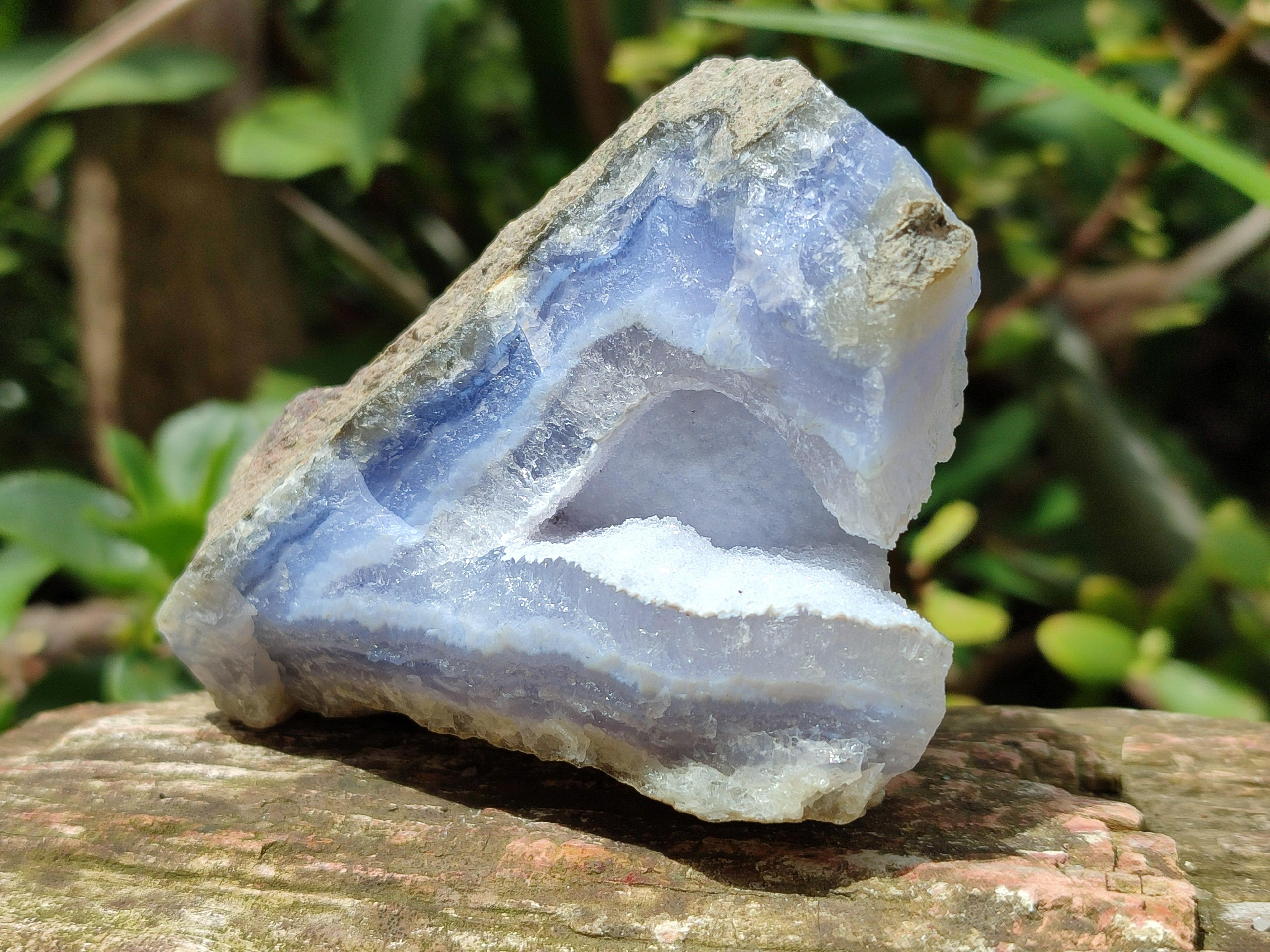 Natural Blue Lace Agate Geode Specimens x 6 From Nsanje, Malawi