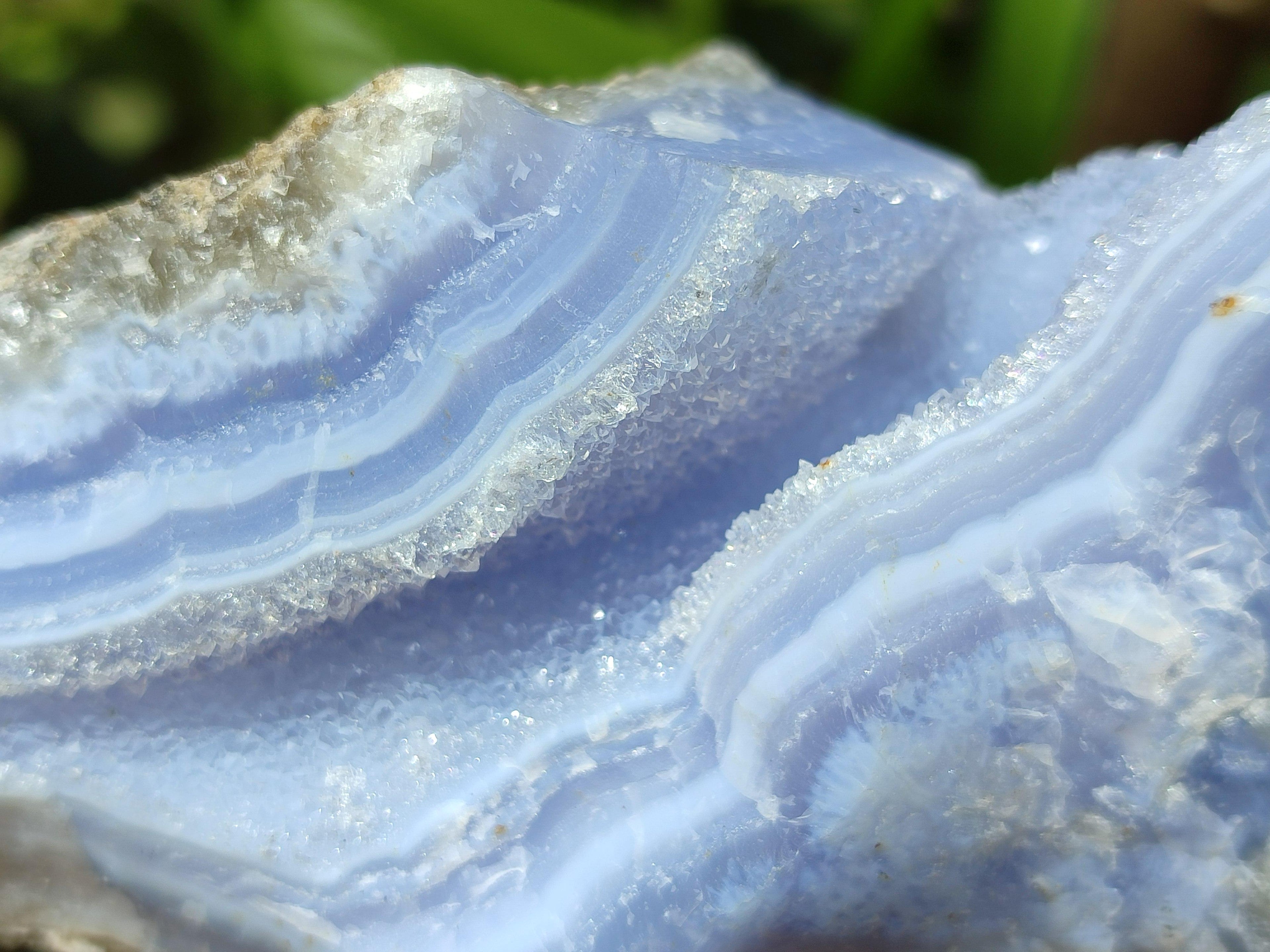 Natural Blue Lace Agate Geode Specimens x 6 From Nsanje, Malawi