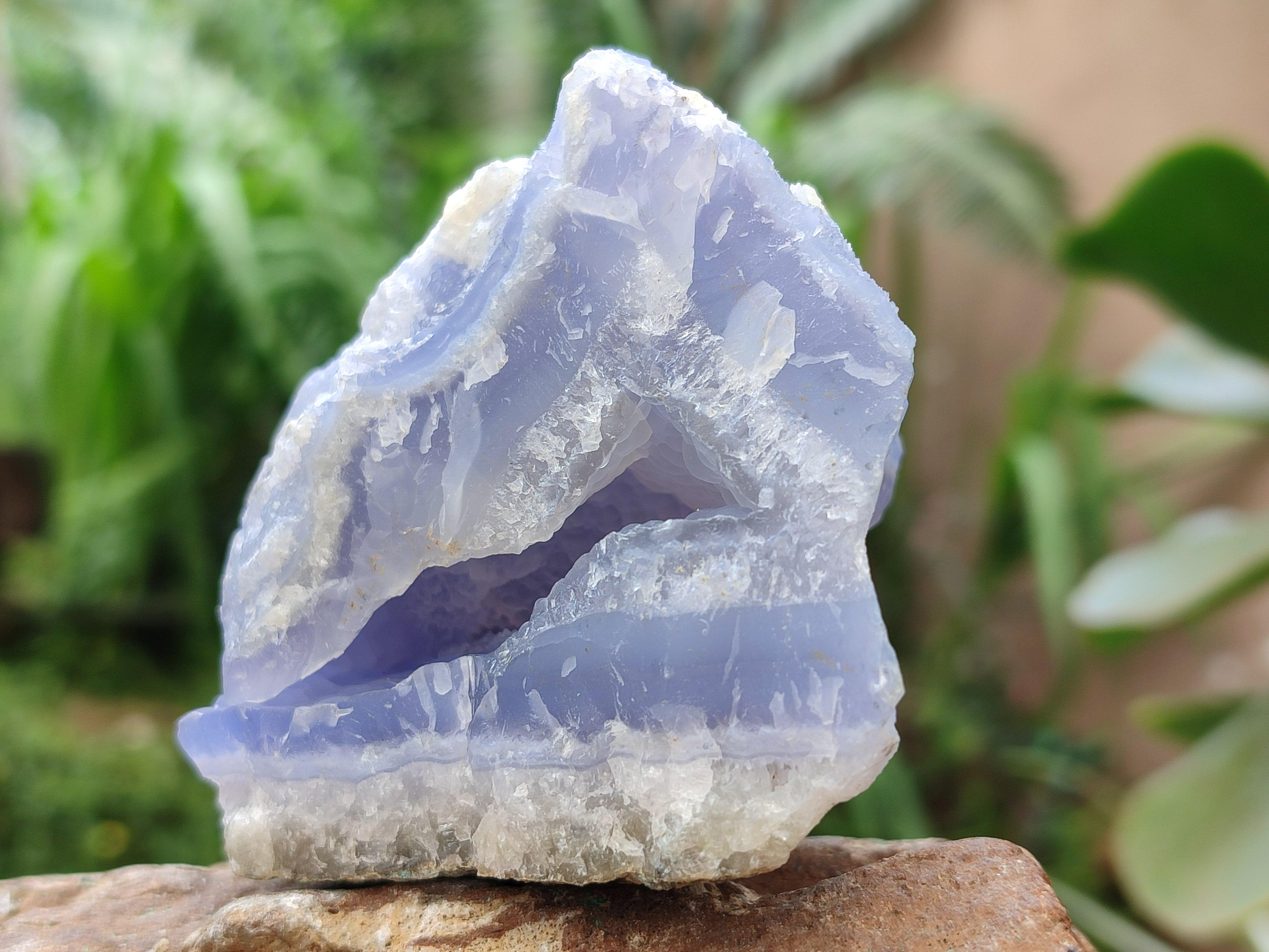 Natural Blue Lace Agate Geode Specimens x 6 From Nsanje, Malawi