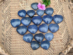 Polished Lazulite Hearts x 35 From Madagascar