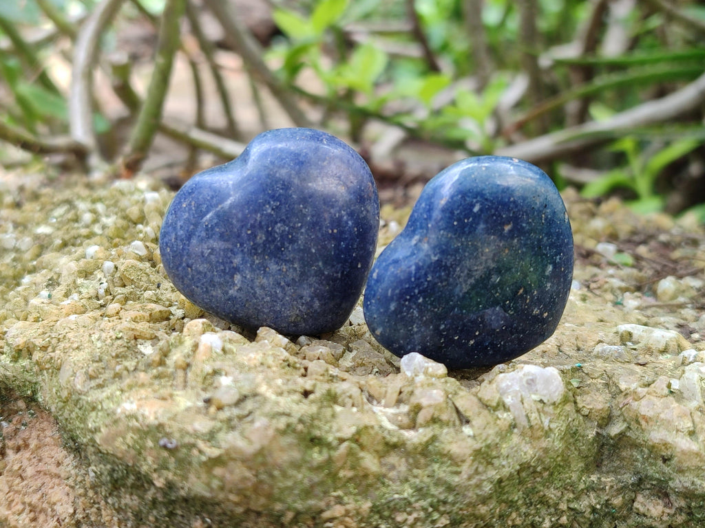 Polished Lazulite Hearts x 35 From Madagascar