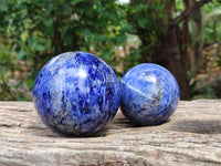 Polished Sodalite Spheres x 2 From Kunene River, Namibia