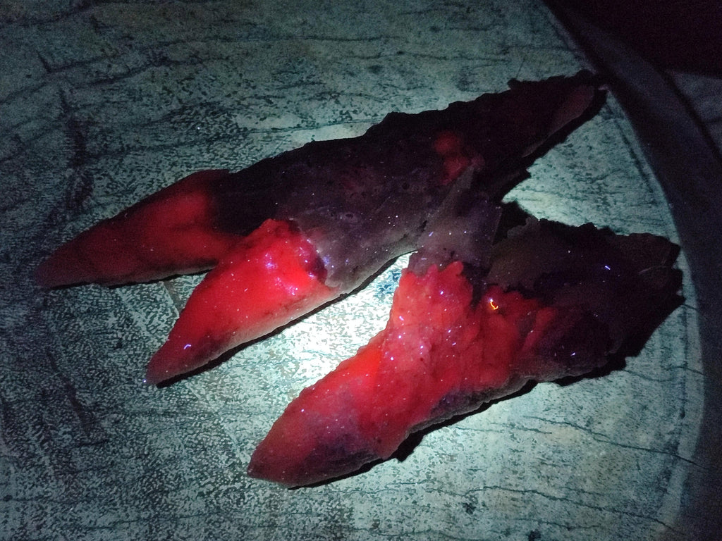 Natural Drusy Quartz Coated Calcite Spearhead Specimens x 12 From Alberts Mountain, Lesotho