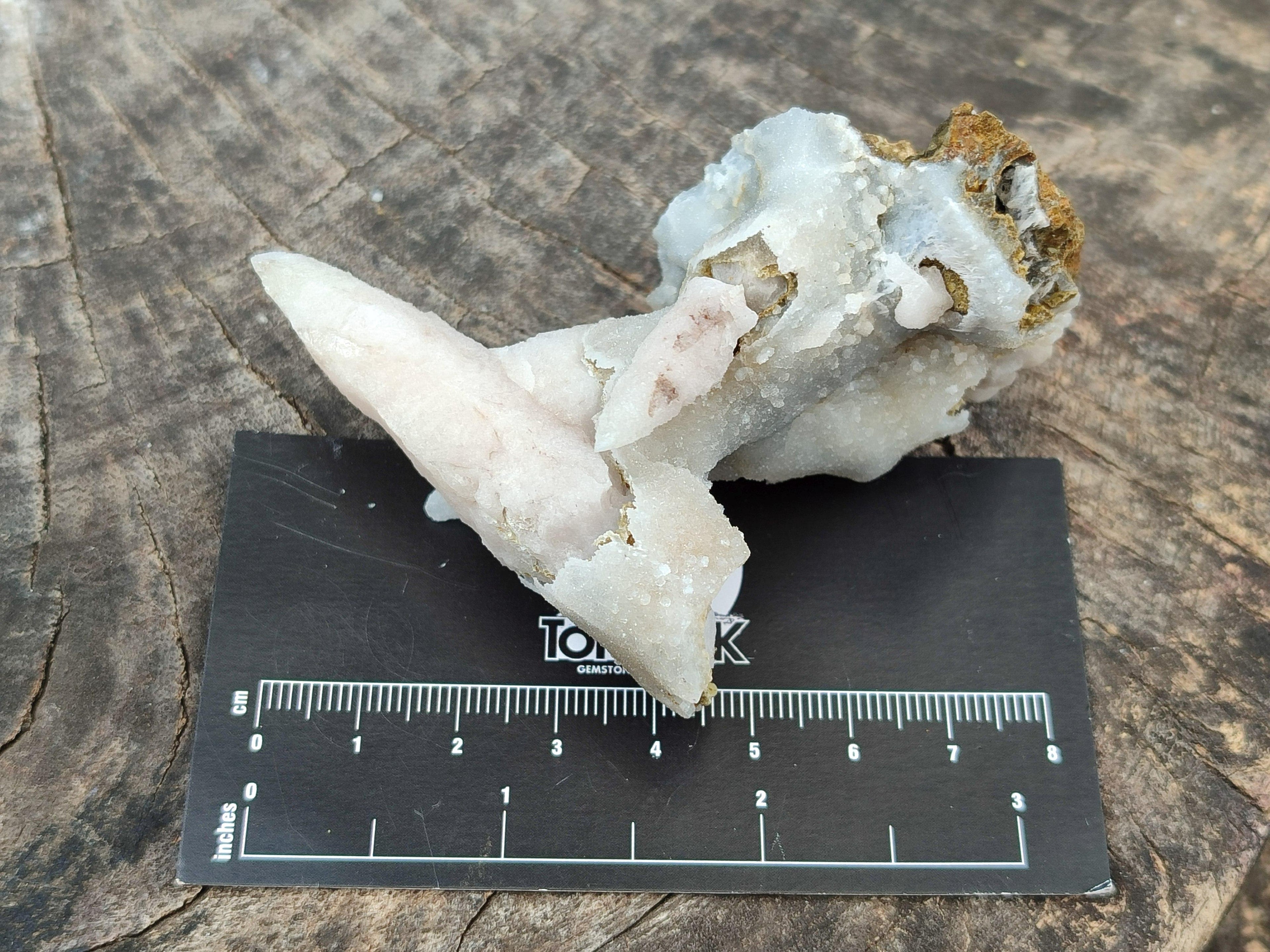 Natural Drusy Quartz Coated Calcite Spearhead Specimens x 12 From Alberts Mountain, Lesotho