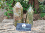 Polished Fuchsite Quartz Point x 3 From Andakatany, Madagascar