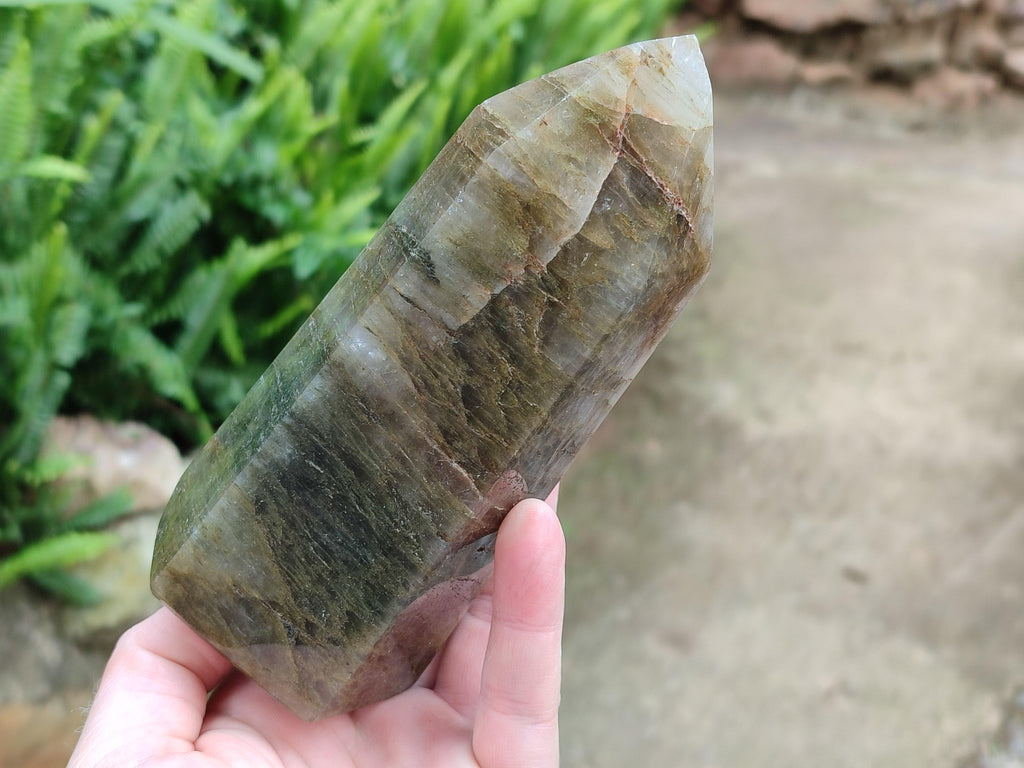 Polished Fuchsite Quartz Point x 3 From Andakatany, Madagascar