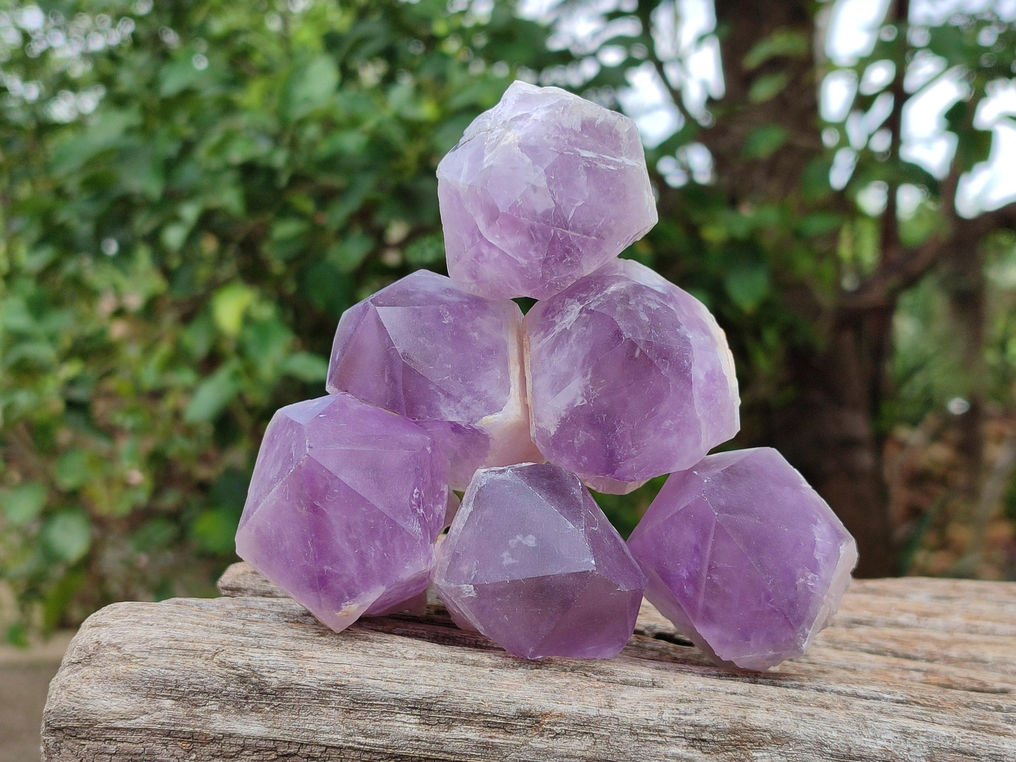 Polished Jacaranda Amethyst Crystals x 12 From Mumbwa, Zambia